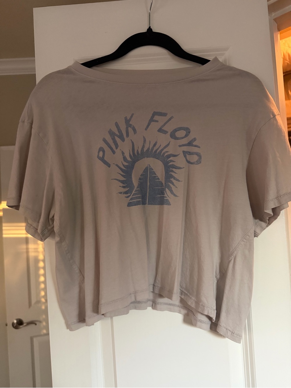 Pink Floyd Faded Blue Graphic Tee in Light Beige